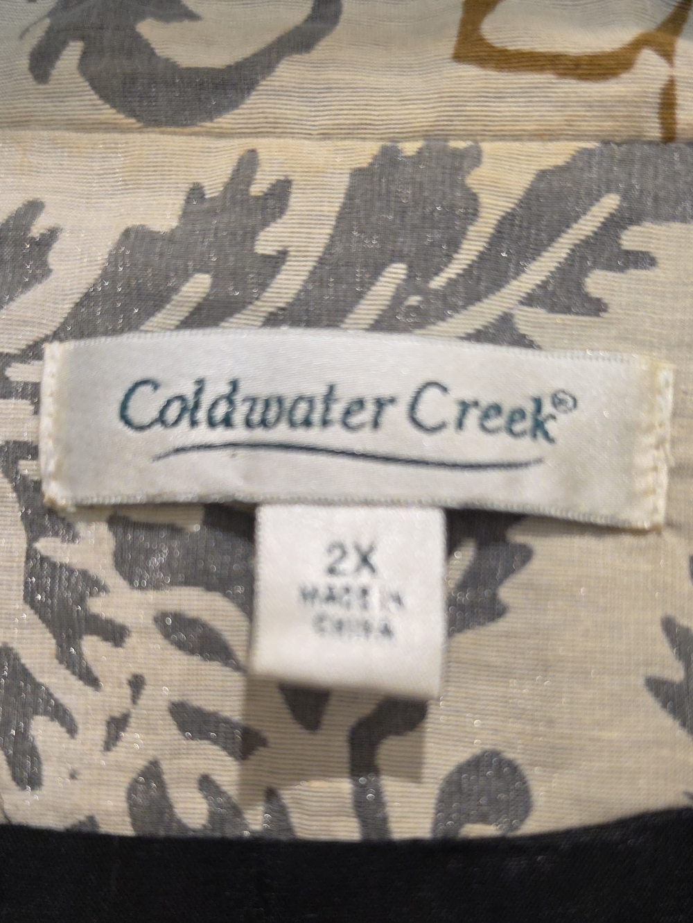 Coldwater Creek Cream Floral Jacket with With Contrasting Embroidered Trim 2x - Picture 3 of 5